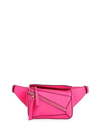 Loewe Mini Puzzle Leather Belt Bag In Neon Pink At Nordstrom