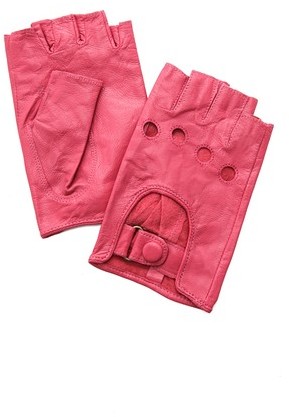 pink fingerless motorcycle gloves