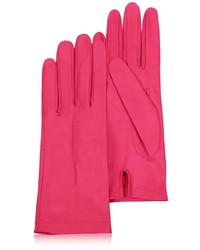 Forzieri Hot Pink Unlined Italian Leather Gloves