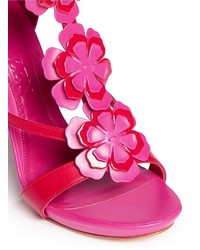 Alexander McQueen Blossom Appliqu Leather Sandals