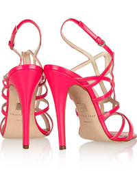 Brian Atwood Gwen Cutout Patent Leather Sandals