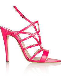 Brian Atwood Gwen Cutout Patent Leather Sandals