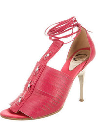 Just Cavalli Leather Lace Up Sandals