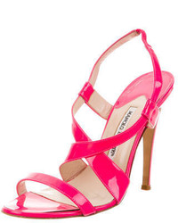 Manolo Blahnik Patent Leather Crossover Sandals