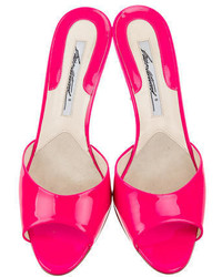 Brian Atwood Patent Leather Slide Sandals