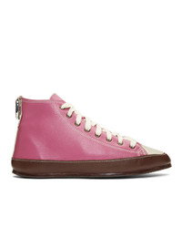 Linder Pink Chapal 1832 Edition Leather High Top Sneakers
