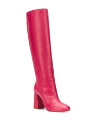 RED Valentino Red Knee High Boots