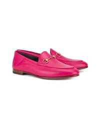 Gucci Fuchsia Pink Brixton Leather Loafers
