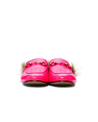 Gucci Pink Fluorescent Princetown Loafers