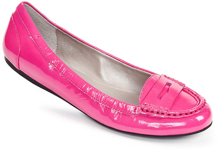 pink patent leather loafers