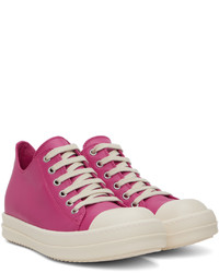 Rick Owens Pink Leather Low Sneakers