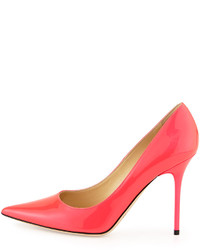 Jimmy Choo Abel Neon Patent Leather Pump Pink