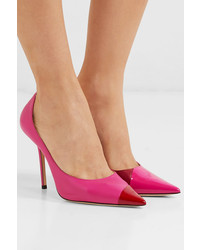 Jimmy Choo Love 100 Two Tone Matte And Patent Leather Pumps