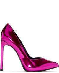 Saint Laurent Pink Mirror Paris Heels