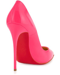 Christian Louboutin So Kate Patent 120mm Red Sole Pump Shocking Pink