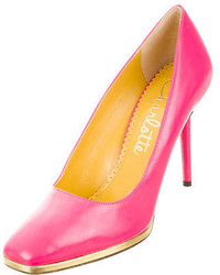 Charlotte Olympia Square Toe Leather Pumps
