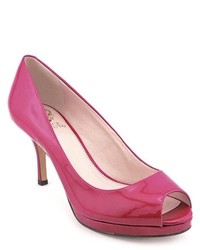 Vince Camuto Kendall Pink Open Toe Leather Pumps Heels Shoes