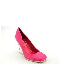 Vogue Clever Edge Pink Leather Pumps Heels Shoes