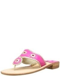 Hot Pink Leather Sandals