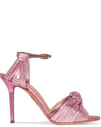 Charlotte Olympia Broadway Metallic Leather Sandals Pink