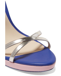 Sophia Webster Chiara Metallic Patent Leather Platform Sandals Pink