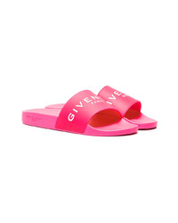 Givenchy Pink Logo Embossed Slides
