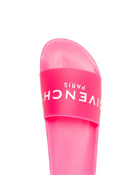 Givenchy Pink Logo Embossed Slides