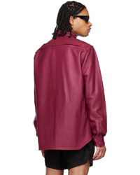 Rick Owens Pink Outershirt Leather Jacket