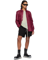 Rick Owens Pink Outershirt Leather Jacket