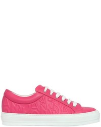 Hot Pink Leather Sneakers