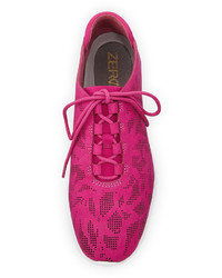 Cole Haan Zerogrand Perforated Leather Sneaker Fuchsia