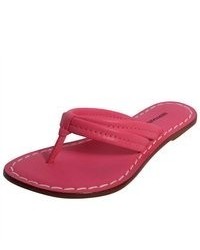 Bernardo Pink Nappa Leather Miami Thong Sandals 6