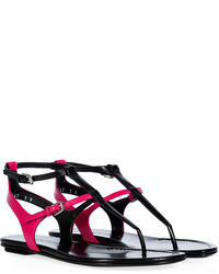 Ralph Lauren Collection Blackshocking Pink Leather Sandals