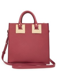 Sophie Hulme Albion Square Leather Tote Red