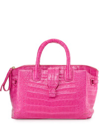 Nancy Gonzalez Cristina Small Crocodile Tote Bag Pink Matte