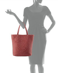 Neiman Marcus Distressed Woven Tote Bag Rose