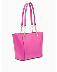 Calvin Klein Leather Chainlink Tote Bag