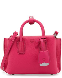 MCM Milla X Mini Leather Tote Bag Beetroot Pink