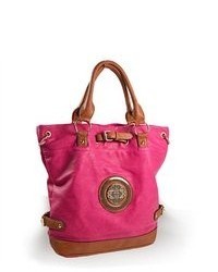TheDapperTie Pink Leather Like Tote Handbag H 2235