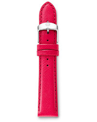 Michele 18mm Leather Watch Strap Bright Pink