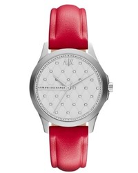 AX Armani Exchange Pink Leather Strap Watch 36mm Ax5224