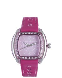 Bacci Abbracci Baci Abbracci Pink Patent Leather Crystal Bezel Watch