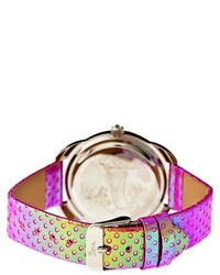 Dial Boum Forte Watch With Mother Of Pearl Dial And Chameleon Color Changing Genuine Leather Strap Silverpink
