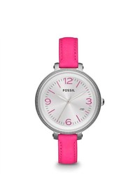 Fossil Heather Pink Leather Ladies Watch Es3277