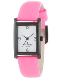 Kate Spade New York 1yru0234 Black Stainless Steel Watch With Bazooka Pink Leather Band