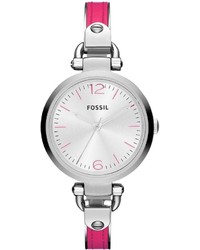 Fossil Leather Watch Pink