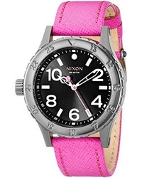 Nixon A4672049 38 20 Leather Analog Display Analog Quartz Watch