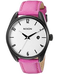 Nixon A4732049 Bullet Leather Analog Display Japanese Quartz Pink Watch