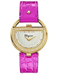 Salvatore Ferragamo Buckle Quartz Stainless Steel And Leather Casual Watch Colorpink