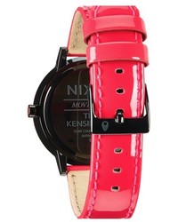 Nixon The Kensington Patent Leather Strap Watch 37mm